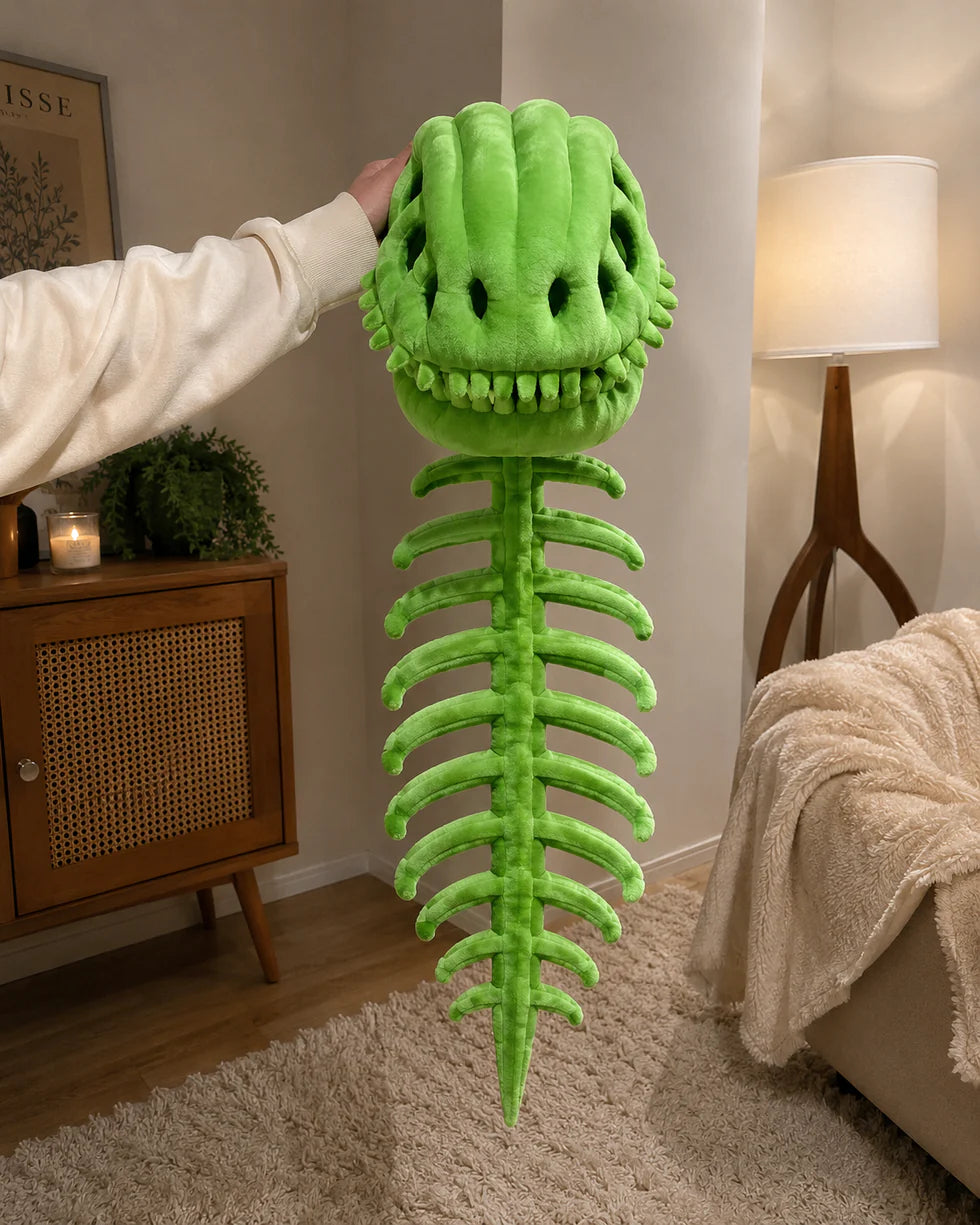 Dinosaur Skeleton Plush – Soft & Spooky Cozy Companion