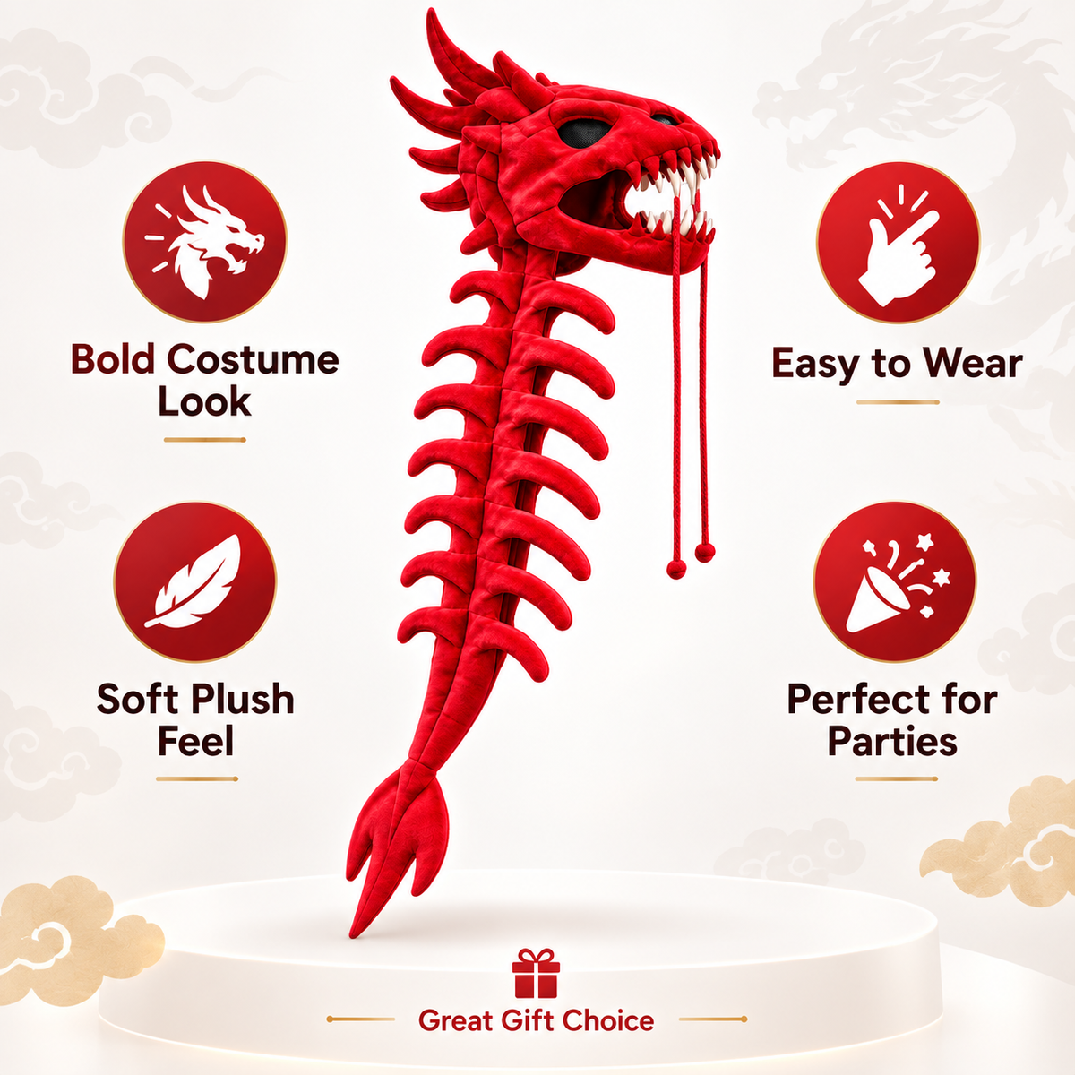 Dinosaur Skeleton Plush – Soft & Premium Cozy Companion