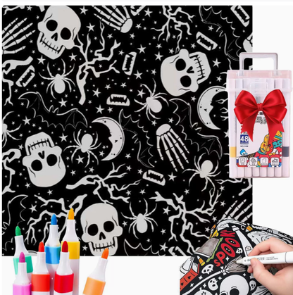 DIY Color Your Own Blanket – Washable Coloring Throw Blanket with Markers