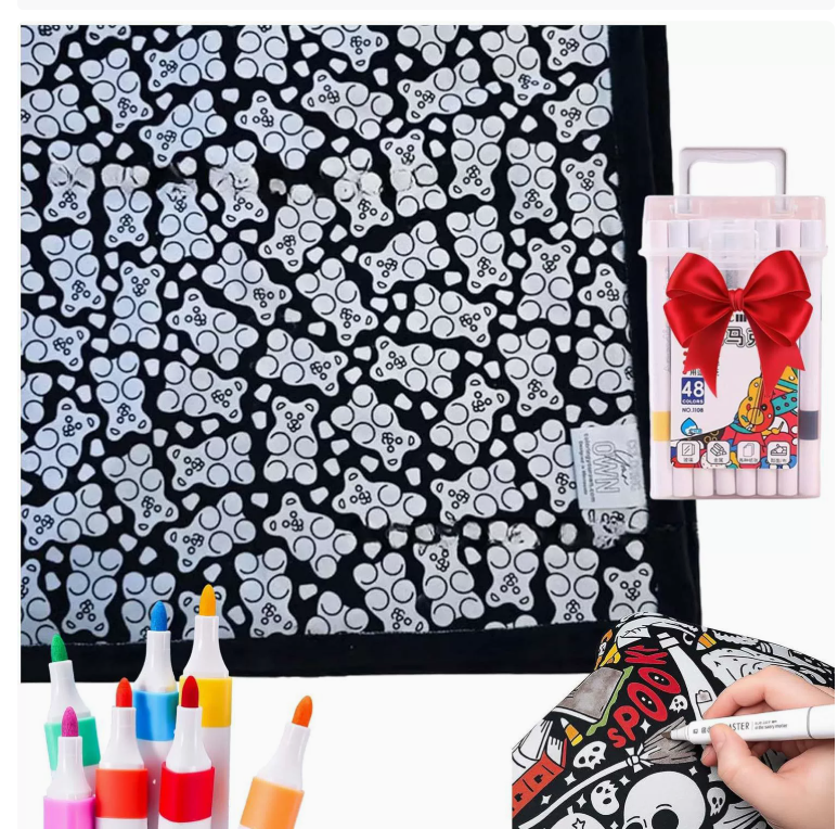 DIY Color Your Own Blanket – Washable Coloring Throw Blanket with Markers