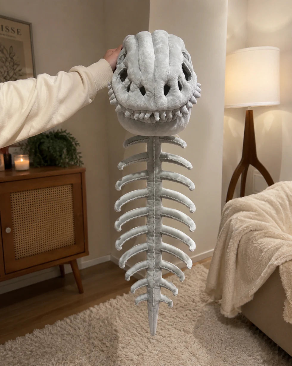 Dinosaur Skeleton Plush – Soft & Spooky Cozy Companion