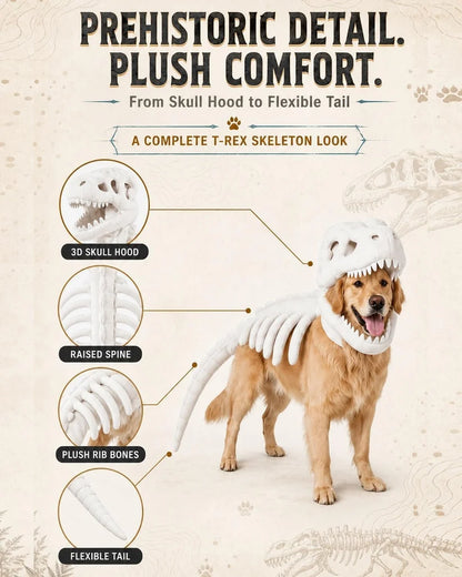 Dinosaur Skeleton Pet Costume – Turn Your Pet Into a Roaring Dino