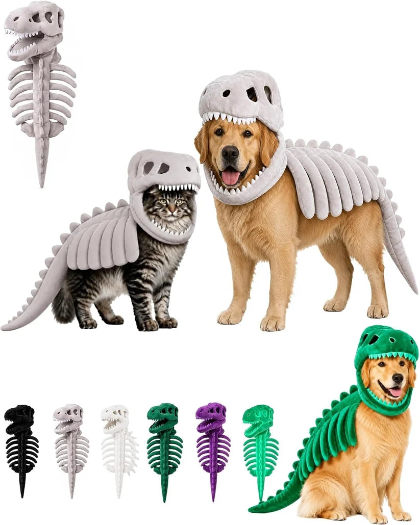 Dinosaur Skeleton Pet Costume – Turn Your Pet Into a Roaring Dino