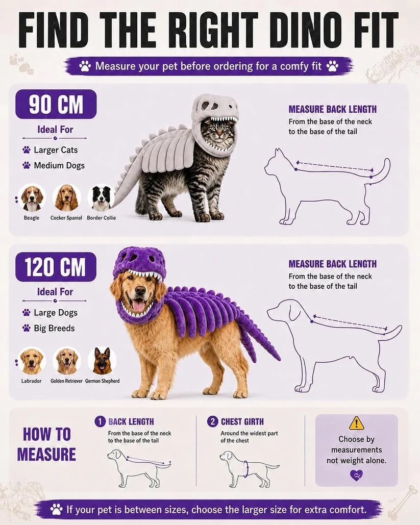 Dinosaur Skeleton Pet Costume – Turn Your Pet Into a Roaring Dino