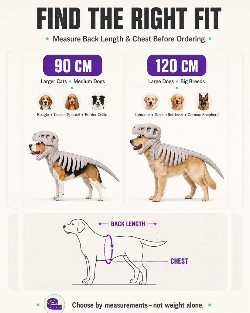 Dinosaur Skeleton Pet Costume – Turn Your Pet Into a Roaring Dino