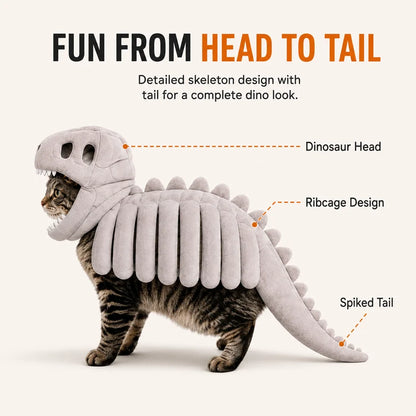Dinosaur Skeleton Pet Costume – Turn Your Pet Into a Roaring Dino
