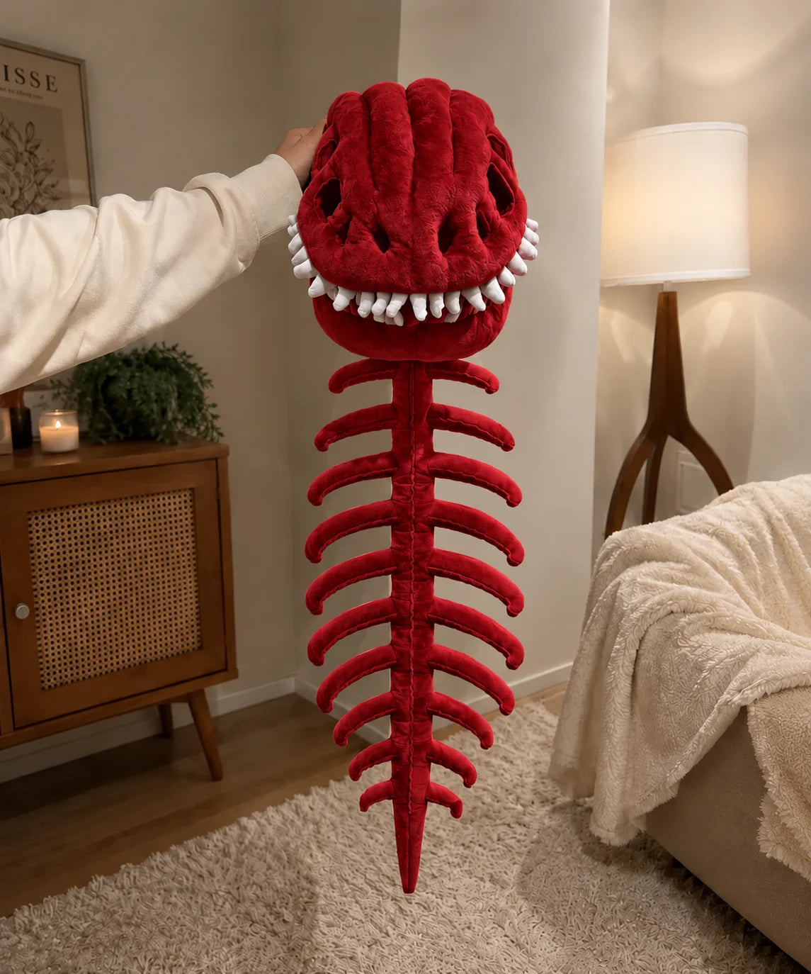 Dinosaur Skeleton Plush – Soft & Spooky Cozy Companion