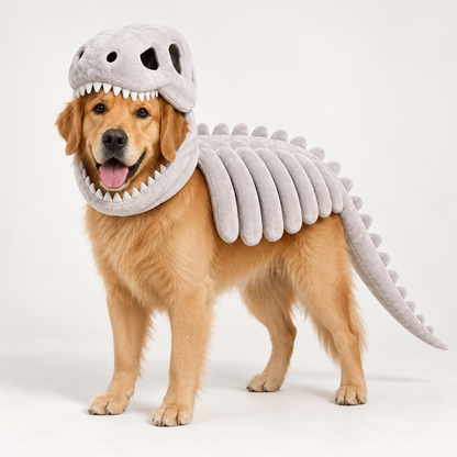 Dinosaur Skeleton Pet Costume – Turn Your Pet Into a Roaring Dino