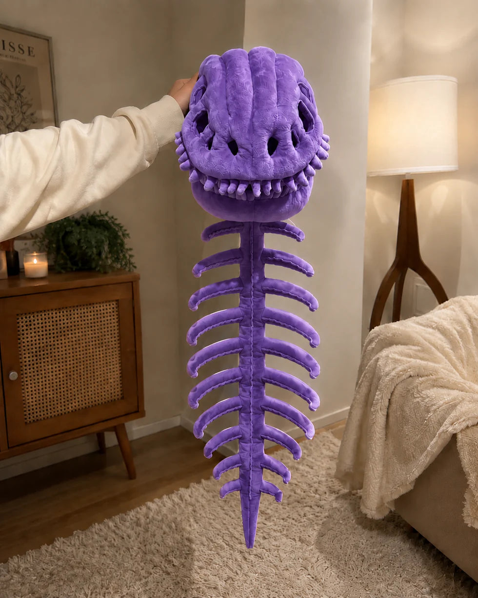 Dinosaur Skeleton Plush – Soft & Spooky Cozy Companion