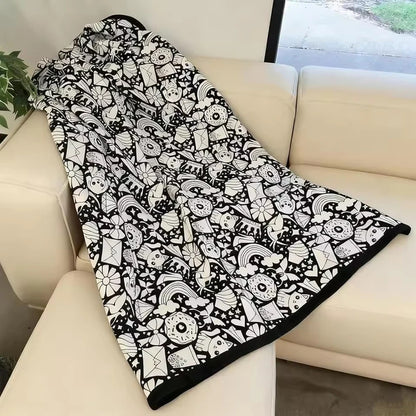 DIY Color Your Own Blanket – Washable Coloring Throw Blanket with Markers