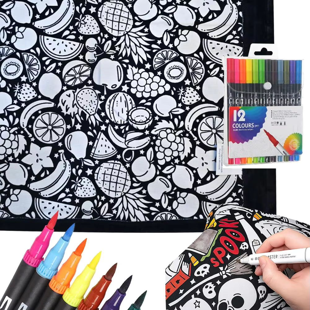 DIY Color Your Own Blanket – Washable Coloring Throw Blanket with Markers