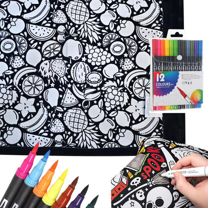 DIY Color Your Own Blanket – Washable Coloring Throw Blanket with Markers
