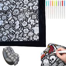 DIY Color Your Own Blanket – Washable Coloring Throw Blanket with Markers